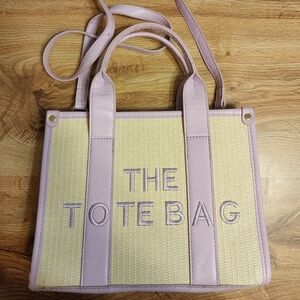 Lavender Straw Tote Bag Purse